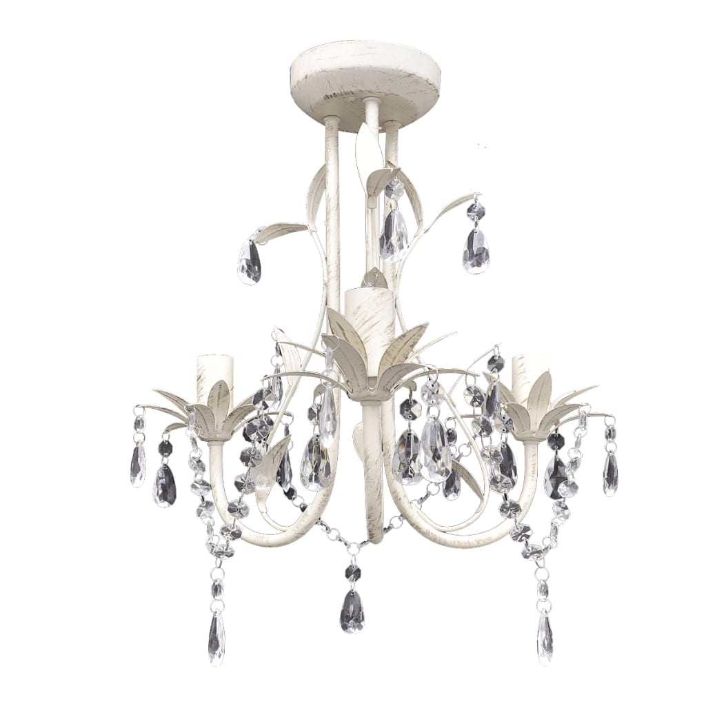 Vidaxl kroonluchters kristal 2 st elegant wit