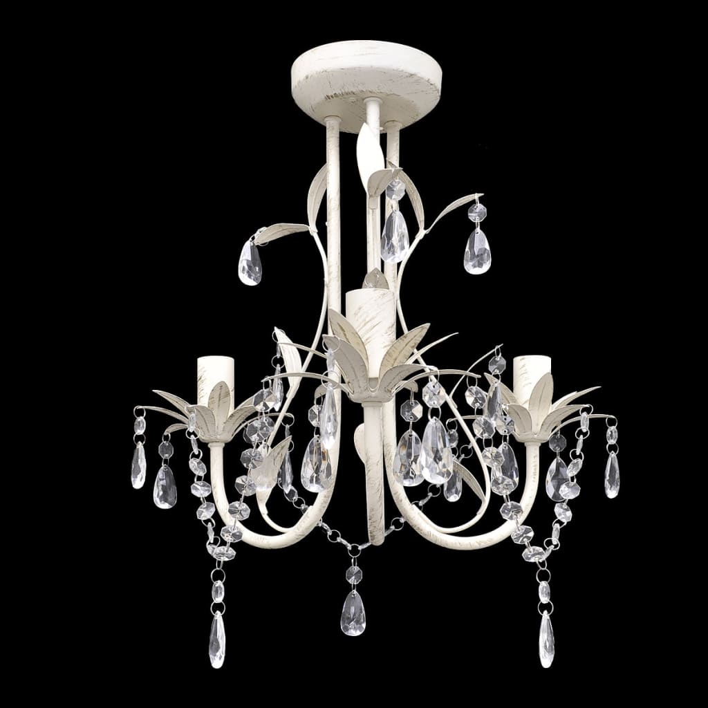 Vidaxl kroonluchters kristal 2 st elegant wit
