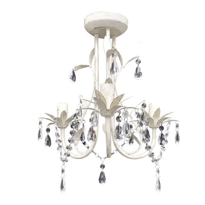 Vidaxl kroonluchters kristal 4 st elegant wit