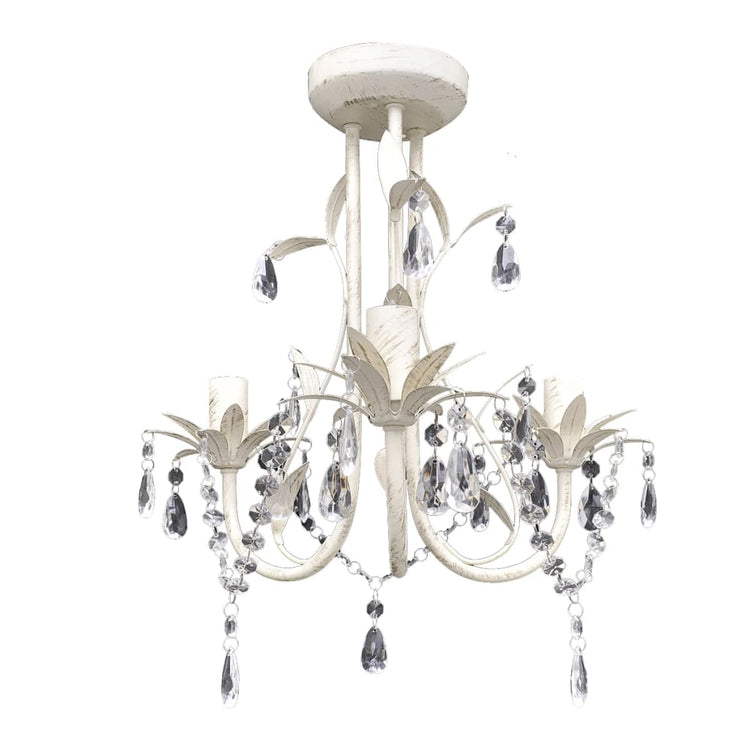 Vidaxl kroonluchters kristal 4 st elegant wit