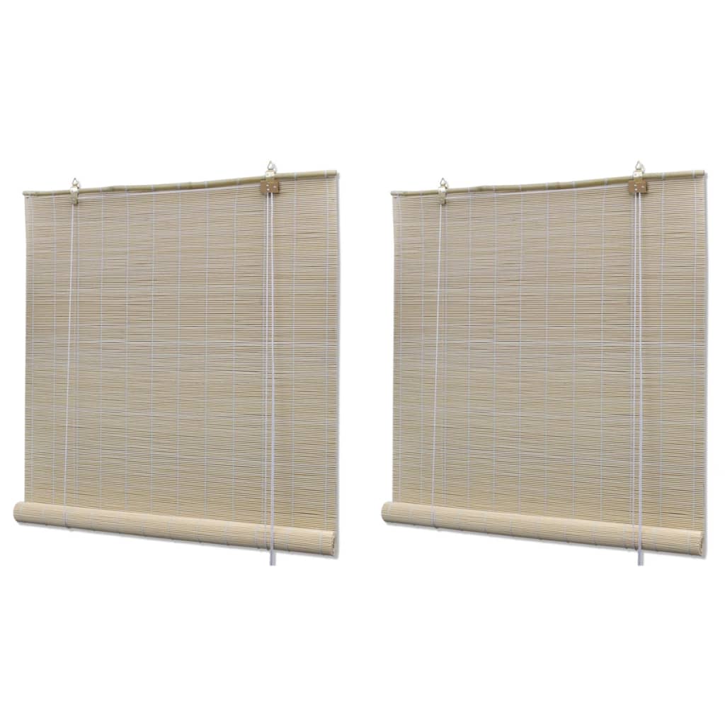 Vidaxl rolgordijnen 2 st 120x160 cm bamboe natuurlijk