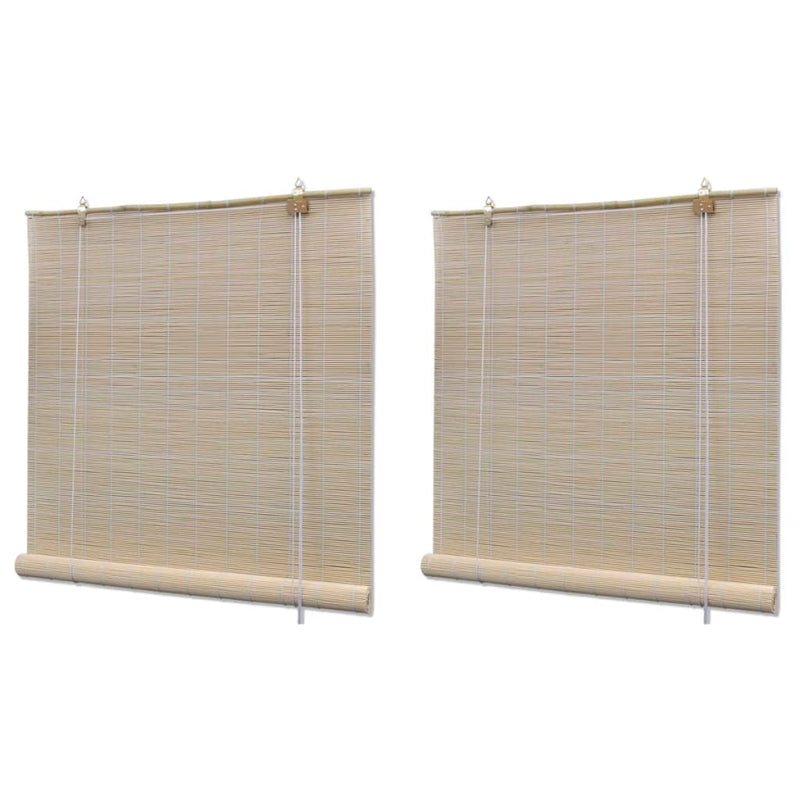 Vidaxl rolgordijnen 2 st 120x160 cm bamboe natuurlijk