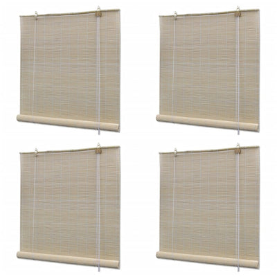 Vidaxl rolgordijnen 4 st 120x160 cm bamboe natuurlijk