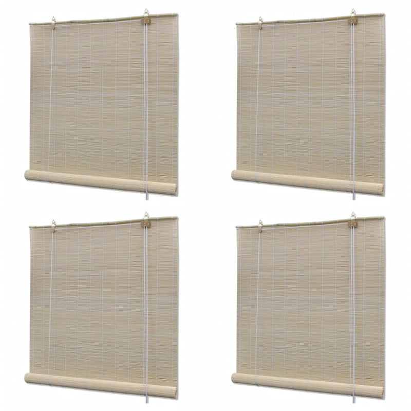 Vidaxl rolgordijnen 4 st 120x160 cm bamboe natuurlijk
