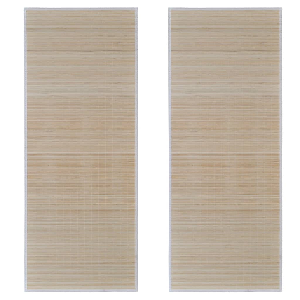 Vidaxl tapijten 2 st rechthoekig 120x180 cm bamboe natuurlijk