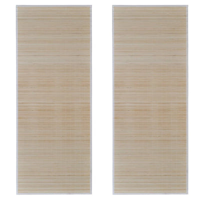 Vidaxl tapijten 2 st rechthoekig 120x180 cm bamboe natuurlijk