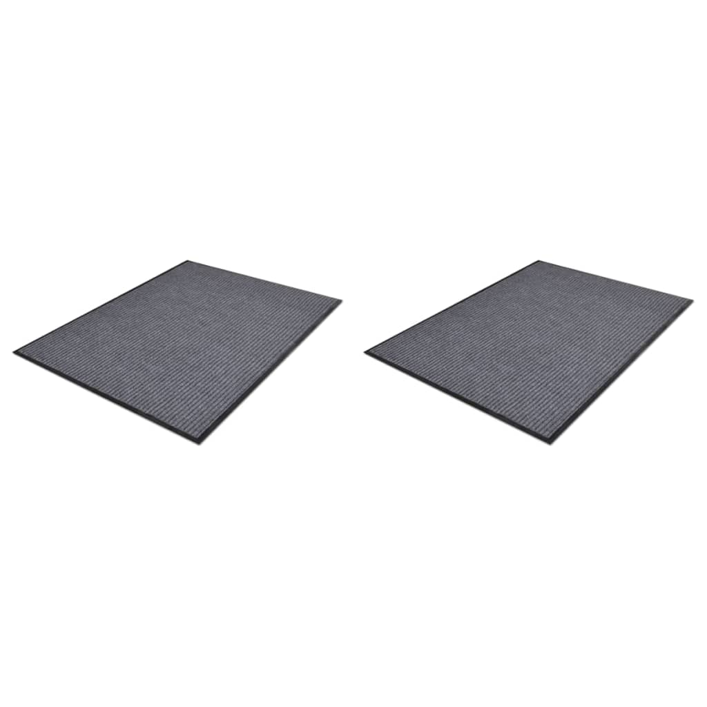 Vidaxl deurmatten 2 st 90x60 cm pvc grijs