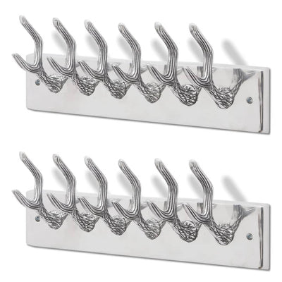 Vidaxl kapstokken 2 st aluminium zilverkleurig