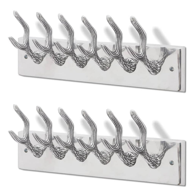 Vidaxl kapstokken 2 st aluminium zilverkleurig