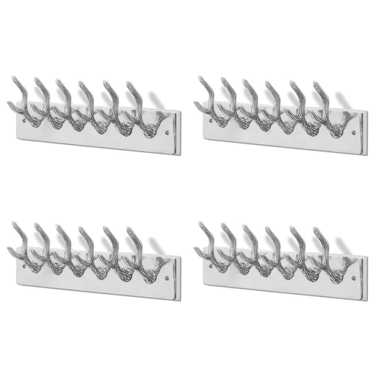 Vidaxl kapstokken 4 st aluminium zilverkleurig