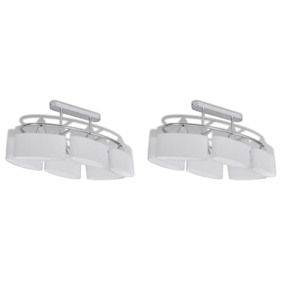 Vidaxl plafondlamp met ellipsvormige glazen kappen 2 st e14