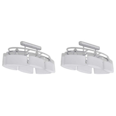 Vidaxl plafondlamp met ellipsvormige glazen kappen 2 st e14