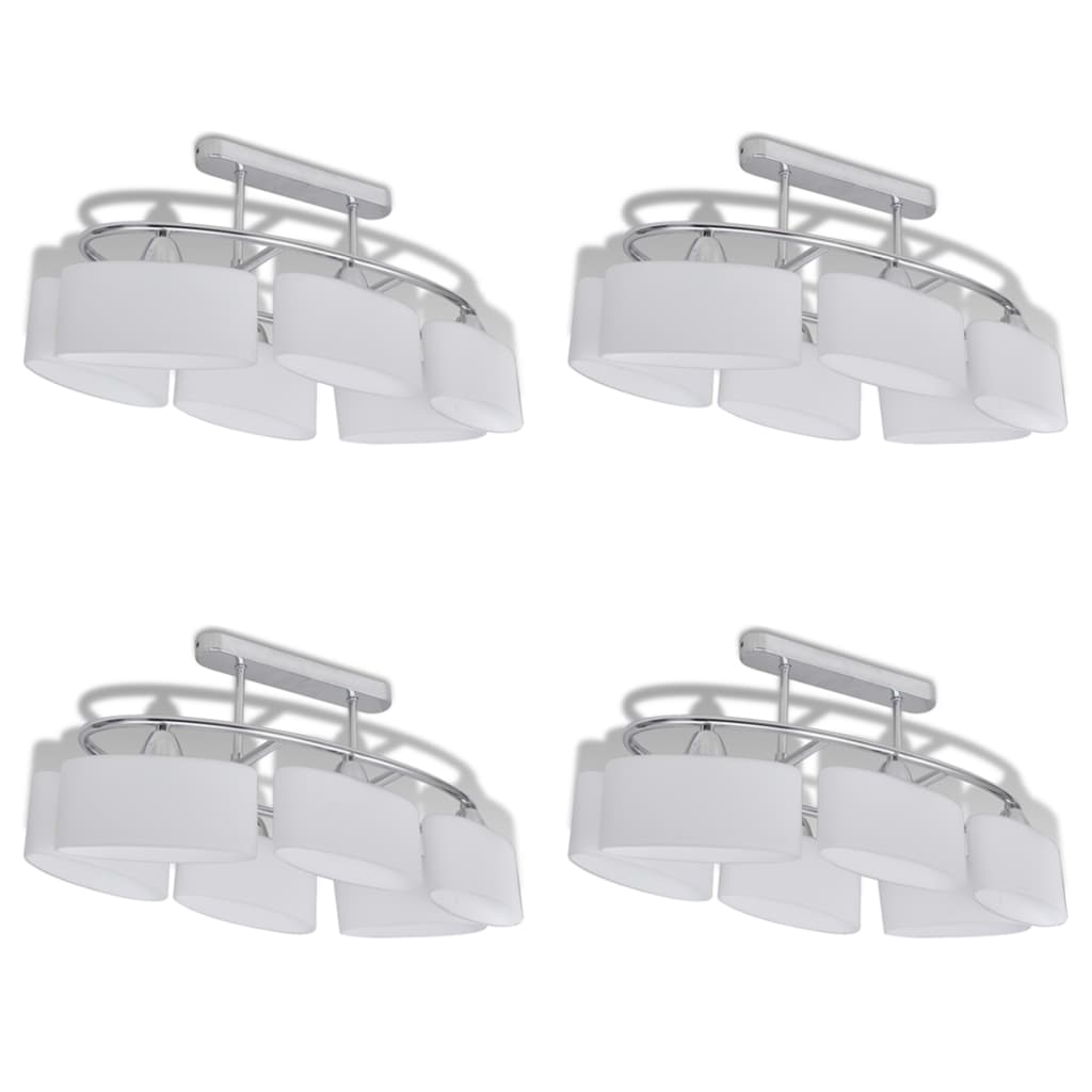 Vidaxl plafondlamp met ellipsvormige glazen kappen 4 st e14