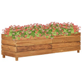 Vidaxl plantenbak verhoogd 150x40x38 cm gerecycled teakhout en staal - afbeelding 1