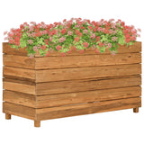 Vidaxl plantenbak verhoogd 100x40x38 cm gerecycled teakhout en staal - afbeelding 1