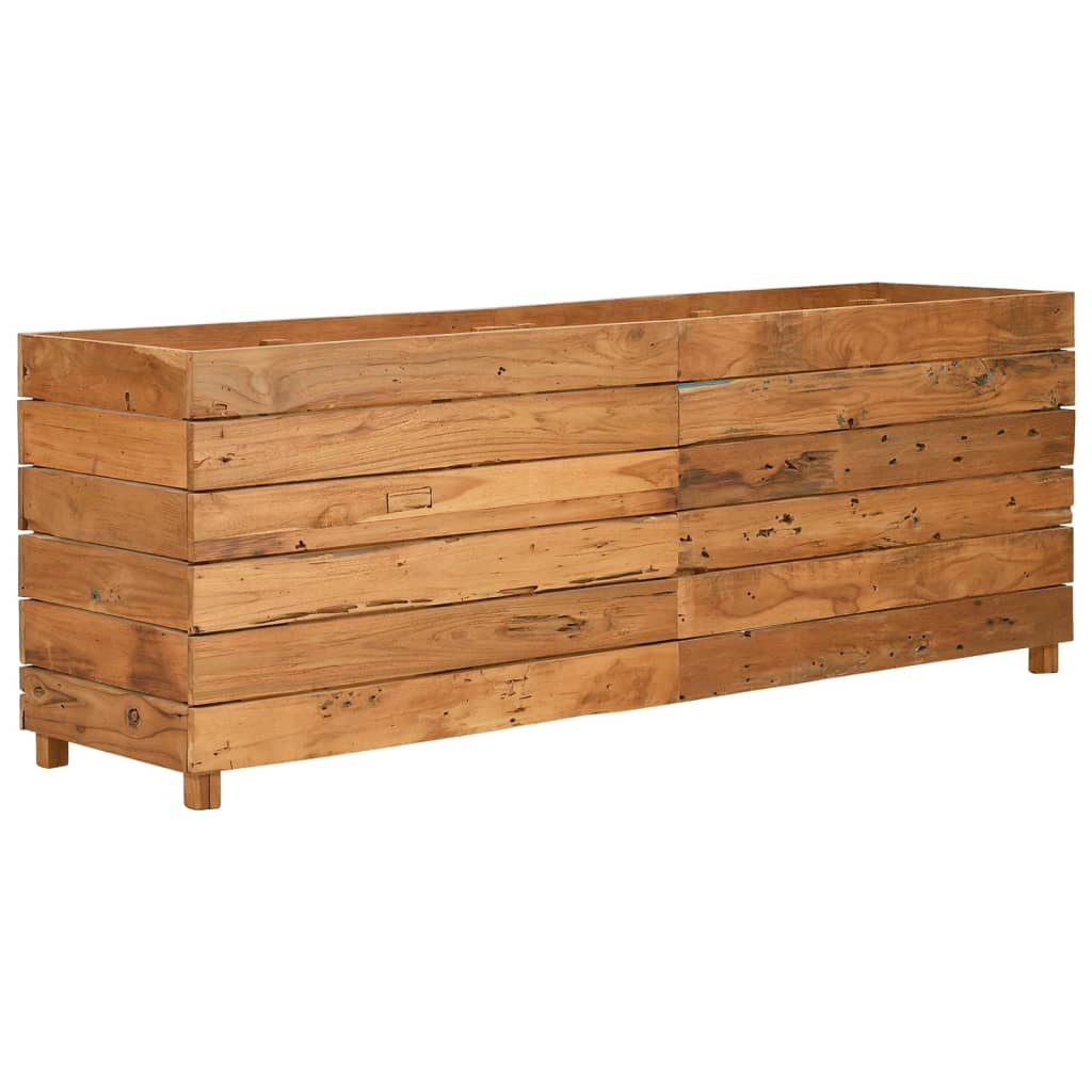 Vidaxl plantenbak verhoogd 150x40x55 cm gerecycled teakhout en staal