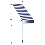 Vidaxl luifel handmatig uittrekbaar 100 cm blauw en witte strepen - afbeelding 2