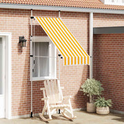 Vidaxl luifel handmatig uittrekbaar 100 cm oranje en witte strepen - afbeelding 1