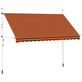 Vidaxl luifel handmatig uittrekbaar 350 cm oranje en bruin - afbeelding 2