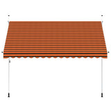 Vidaxl luifel handmatig uittrekbaar 350 cm oranje en bruin - afbeelding 3