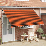 Vidaxl luifel handmatig uittrekbaar 350 cm oranje en bruin - afbeelding 1