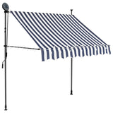 Vidaxl luifel handmatig uitschuifbaar met led 100 cm blauw en wit - afbeelding 2