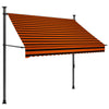 Vidaxl luifel handmatig uitschuifbaar met led 200 cm oranje en bruin