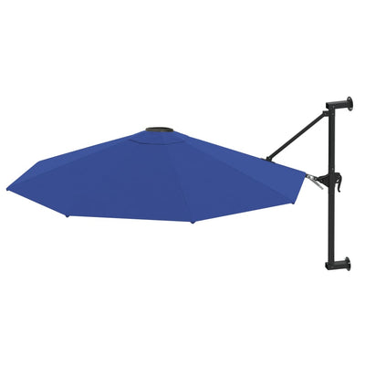 Vidaxl wandparasol met metalen paal 300 cm blauw