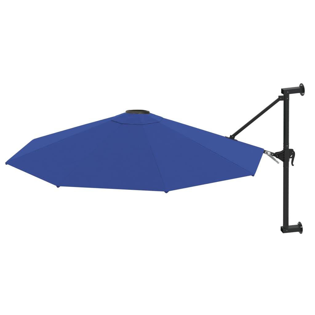 Vidaxl wandparasol met metalen paal 300 cm blauw