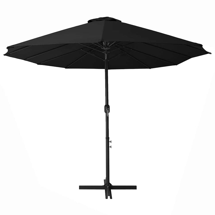 Vidaxl parasol met aluminium paal 460x270 cm zwart