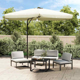 Vidaxl parasol met stalen paal 300 cm zandwit - afbeelding 1