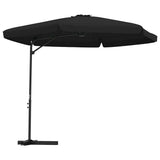 Vidaxl parasol met stalen paal 300 cm zwart - afbeelding 2