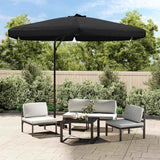 Vidaxl parasol met stalen paal 300 cm zwart - afbeelding 1