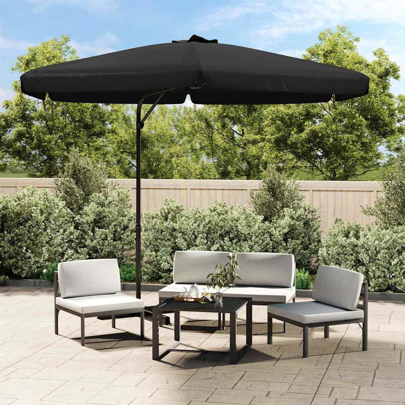 Vidaxl parasol met stalen paal 300 cm zwart