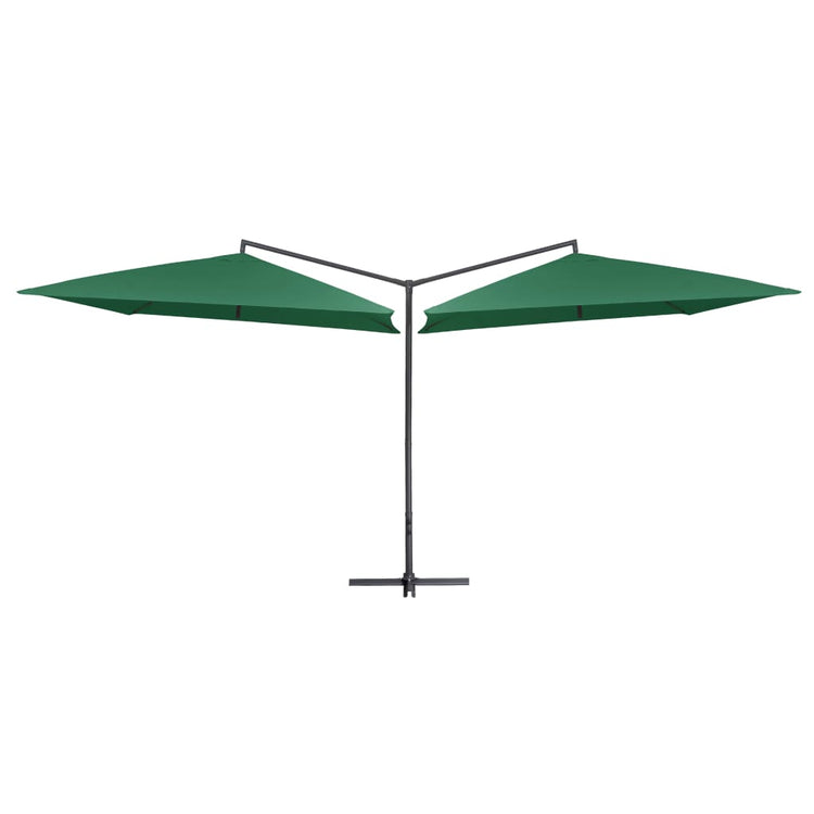 Vidaxl parasol dubbel met stalen paal 250x250 cm groen