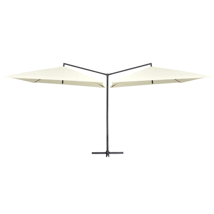 VidaXL Parasol dubbel met stalen paal 250x250 cm zandwit