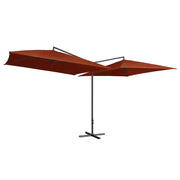 Vidaxl parasol dubbel met stalen paal 250x250 cm terracottakleurig - afbeelding 2