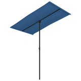 Vidaxl parasol met aluminium paal 180x110 cm azuurblauw - afbeelding 2