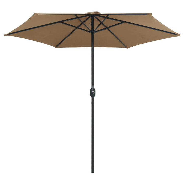 Vidaxl parasol met aluminium paal 270x246 cm taupe