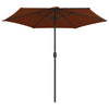 Vidaxl parasol met aluminium paal 270x246 cm terracottakleurig