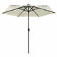 Vidaxl parasol met led-verlichting en aluminium paal 270 cm zandwit