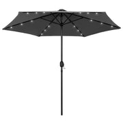 Vidaxl parasol met led-verlichting en aluminium paal 270 cm antraciet - afbeelding 1