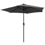 Vidaxl parasol met led-verlichting en aluminium paal 270 cm antraciet - afbeelding 3