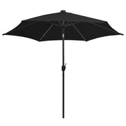 Vidaxl parasol met led-verlichting en aluminium paal 300 cm zwart - afbeelding 3