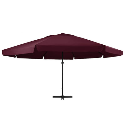 Vidaxl parasol met aluminium paal 600 cm bordeauxrood