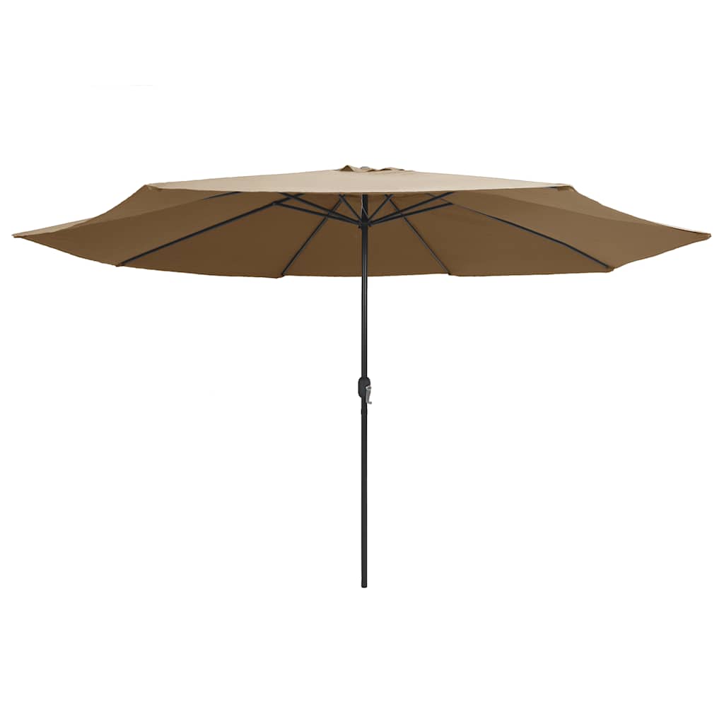 Vidaxl parasol met metalen paal 390 cm taupe