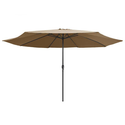 Vidaxl parasol met metalen paal 390 cm taupe