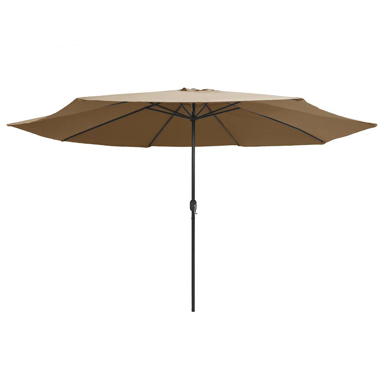 Vidaxl parasol met metalen paal 390 cm taupe