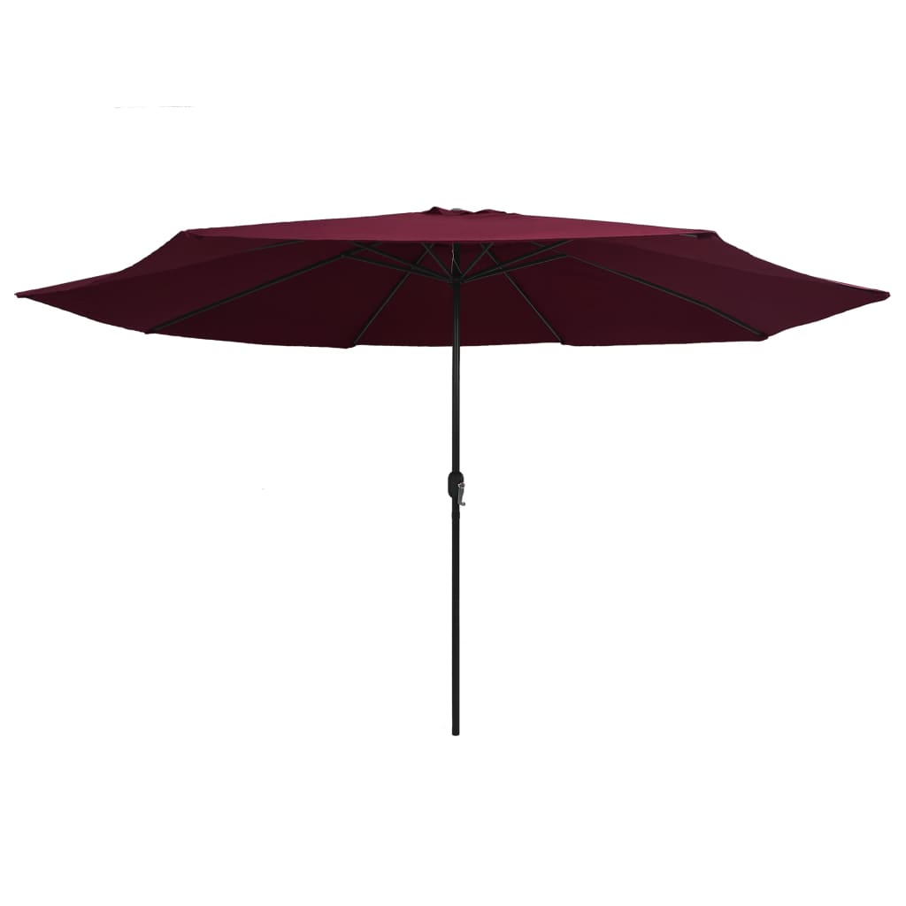 Vidaxl parasol met metalen paal 390 cm bordeauxrood