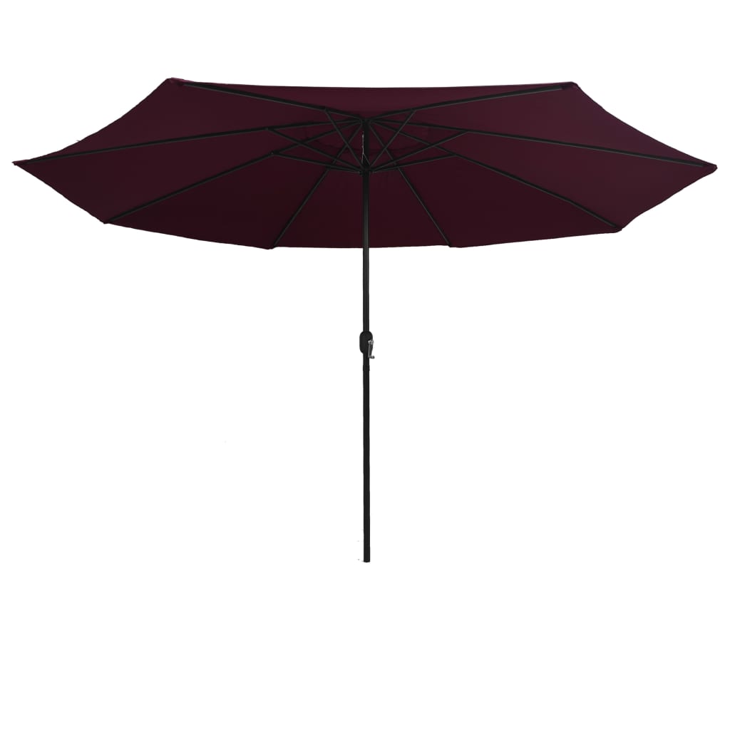 Vidaxl parasol met metalen paal 390 cm bordeauxrood
